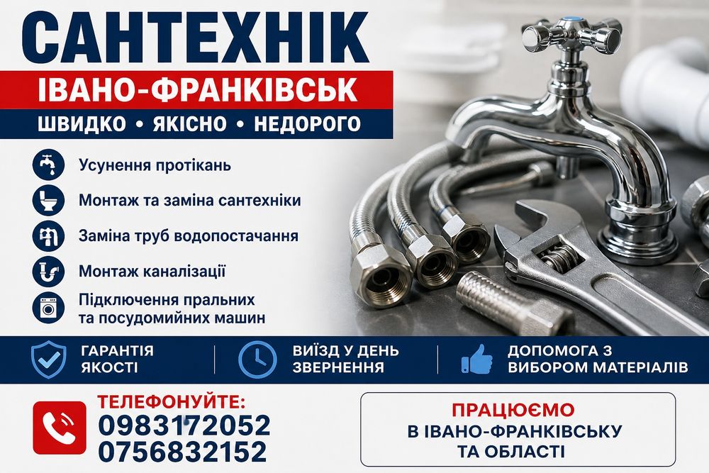 Послуги  сантехніка  в Івано-Франківську та області
