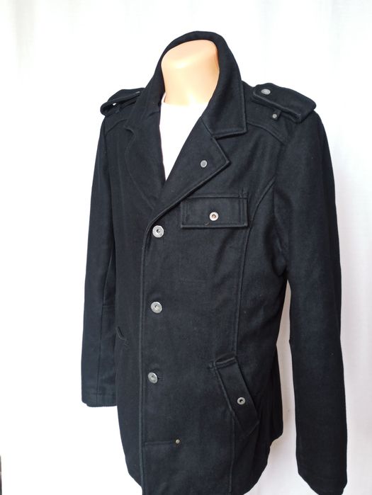 Sg Czarny płaszcz męski L dyplomatka bosmanka  męska L Jack & Jones