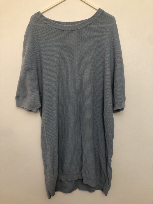 Bluzka sweterkowa Zara XL – szara, krótki rękaw