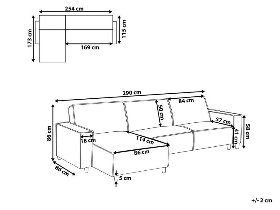 Sofá-Cama de Canto ROMEDAL II (Beliani) – Excelente Estado