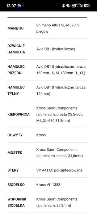 Rower Kross level r4