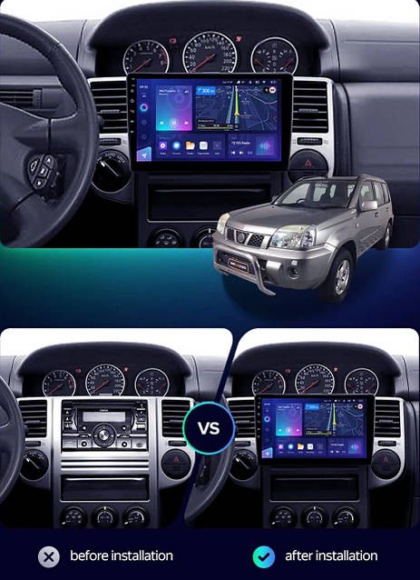 Якісна магнітола CarPlay швидкий процесор Nissan X-Trail Нисан 98-2015