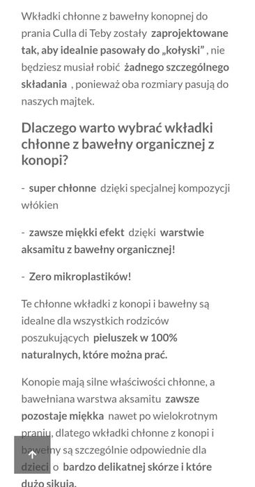 Wielorazowe wkłady do pieluch bawełna konopna eco