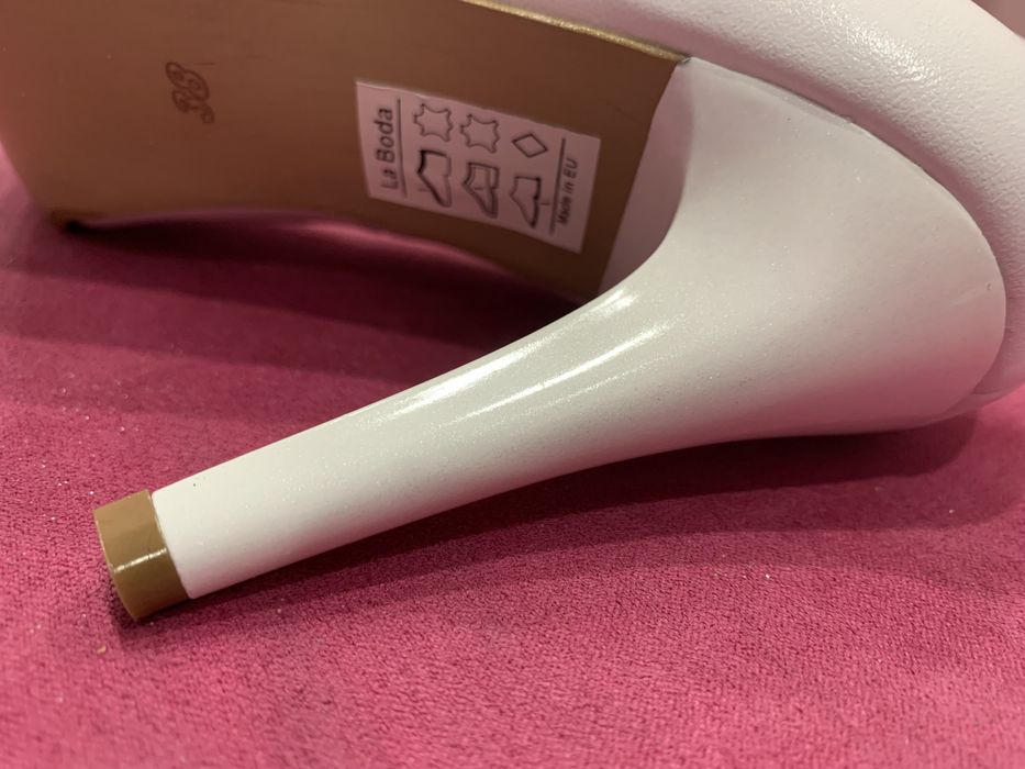 Buty ślubne La Boda C-283/1/KKE r.38 Białe - WYPRZEDAŻ