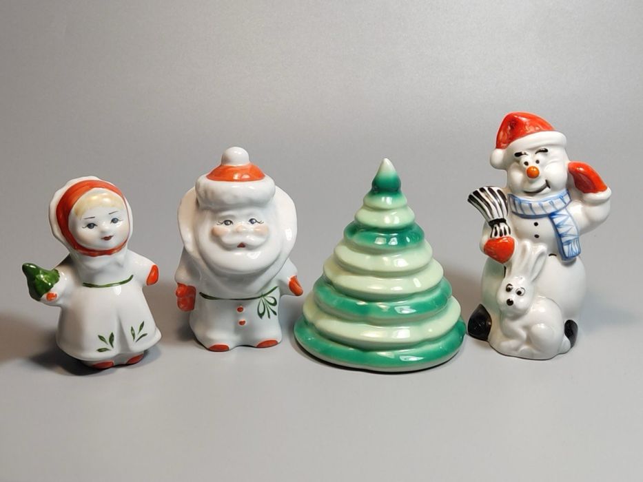 Статуэтки ДЕД МОРОЗ СНЕГУРОЧКА Ёлка Заяц Снеговик Коростень Трегубова