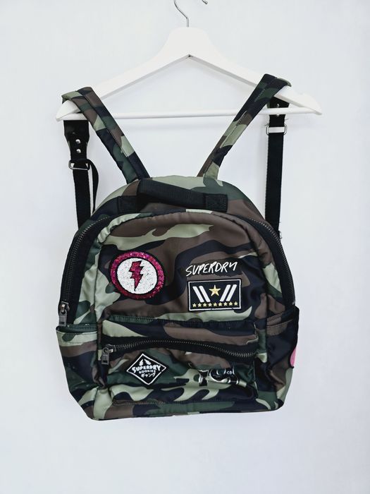 Plecak damski superdry moro khaki naszywki