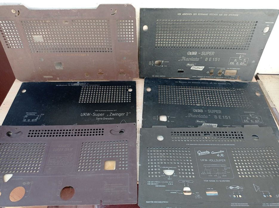 Tylne ścianki - stare radia lampowe