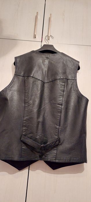 Skórzana kamizelka, czarna M/L