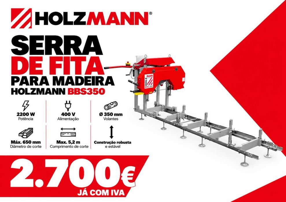 Serra de Fita para Madeira HOLZMANN 400V 2200W LL29