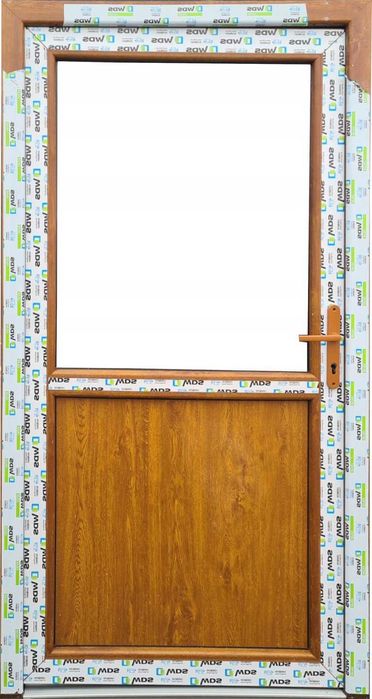 DRZWI Kacprzak 105x210 Drzwi ZEWNĘTRZNE PCV Złoty dąb Lewe Lider OLX