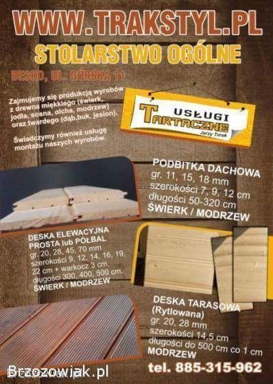 Deski elewacyjne podbitka dachowa deska tarasowa kantówki
