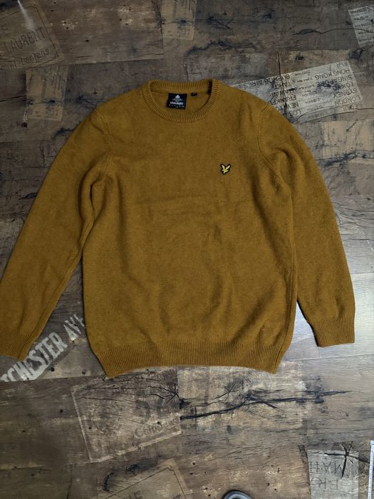Свитер Lyle & Scott оригинал, мужской, горчичный, размер L
