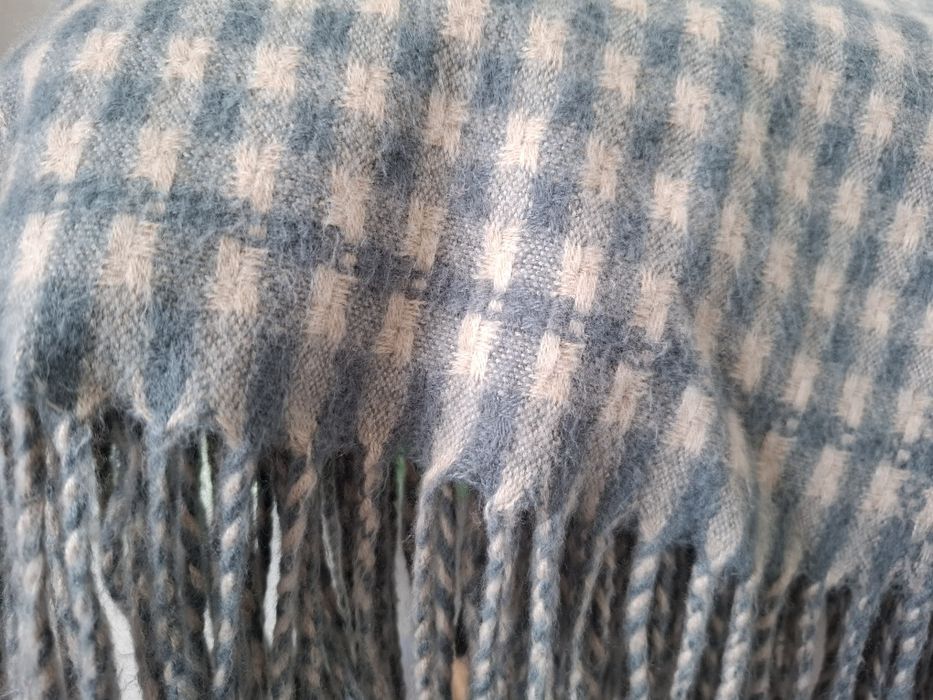 Zara home koc żakardowy z frędzlami