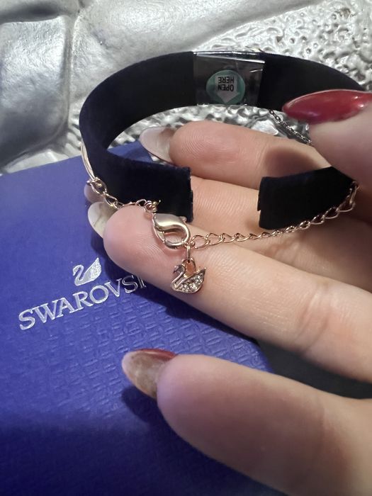 Swarovsky Bracelete Hyperbola Infinity, Branca, Lacado a rosa dourado