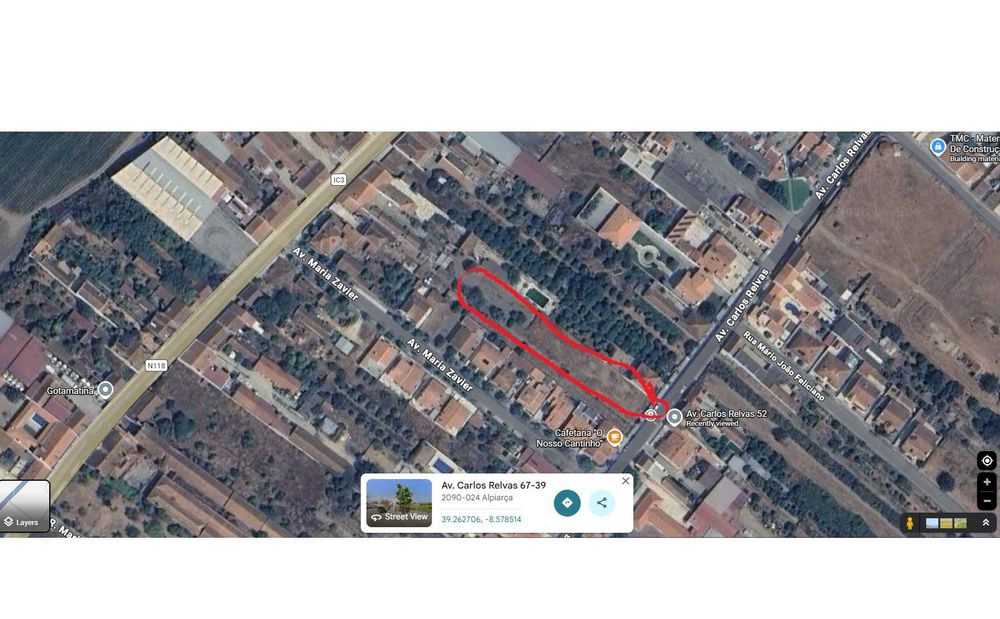 Terreno para Construção - 932m2 - AV Carlos Relvas 52 - Alpiarça
