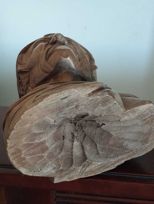 Chef Índio Indígena Americano - Escultura Madeira