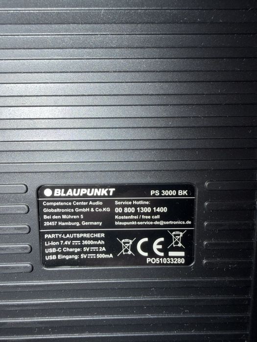 BLAUPUNKT PS300 Система караоке, блютуз колонка з RGB Led