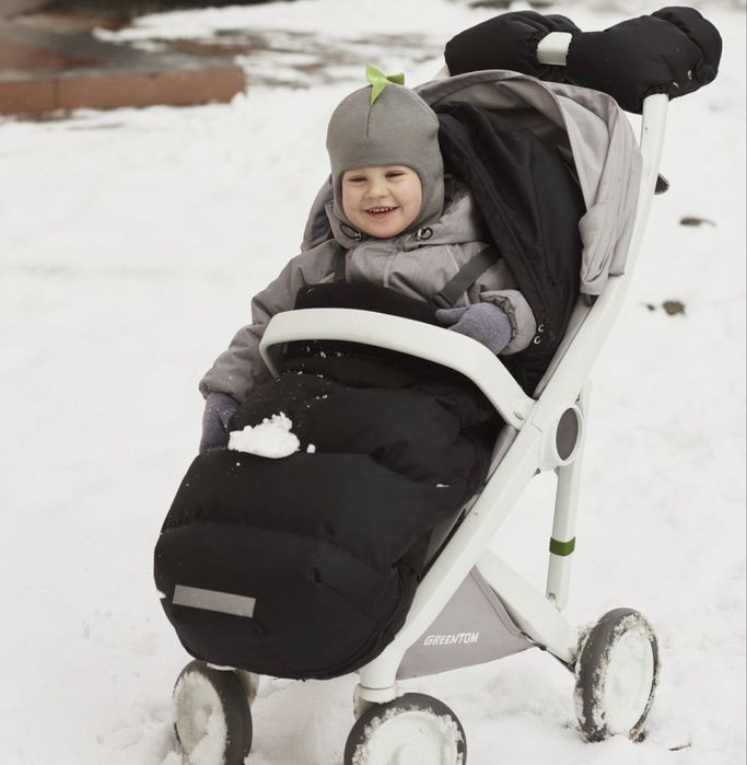 Зимовий  футмуф на коляску  Черний оксфорд Decoza Moms