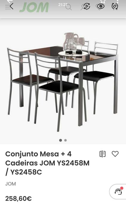 Conjunto mesa e cadeiras