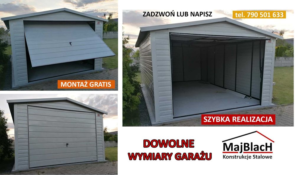 Biały Garaż Blaszany - Magazyn - Blaszak - Garaże Blaszane - Maj-Blach