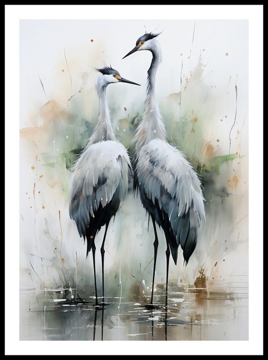 Plakat 50x70cm Tańczące Czaple