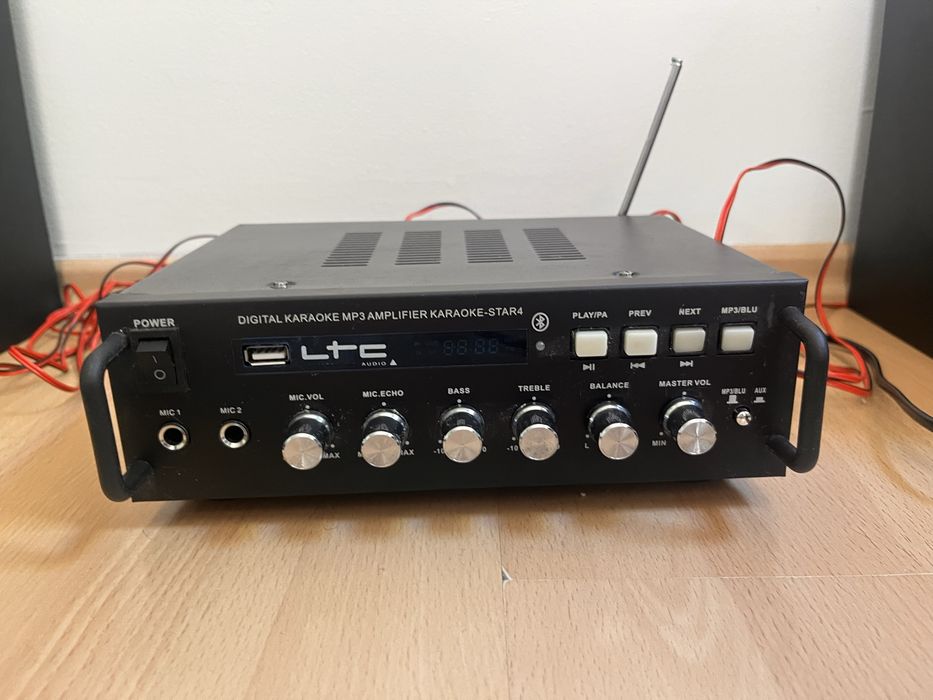 Zestaw karaoke LTC Audio + 2 kolumny Philips + 3 mikrofony