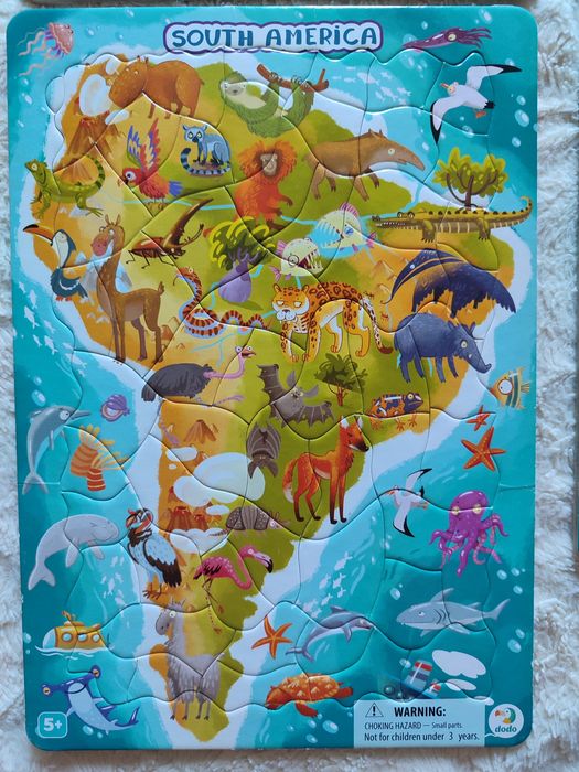 Пазли з рамкою DoDo Африка, Євразія, Антарктида, Південна Америка