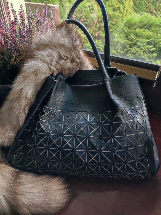 torebka do ręki shopper worek elegancka zdobiona tłoczony wzór