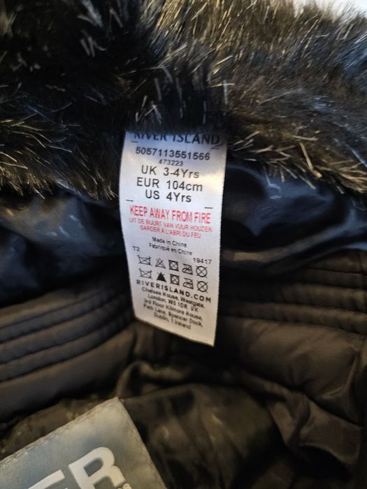Czarna kurtka zimowa dziecięca River rozm 104cm
