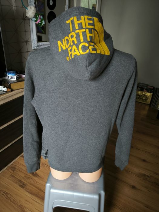 The North Face bluza męska z kapturem S ciemny szary żółty y2k