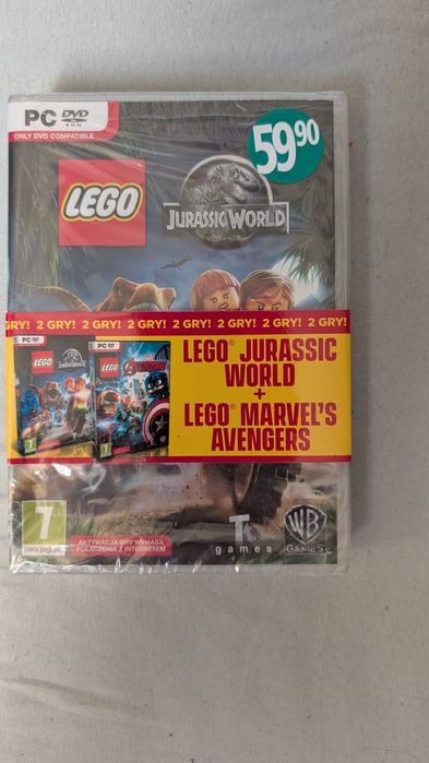 Lego Jurassic World + Lego Marvel's Avengers nowe PC folia