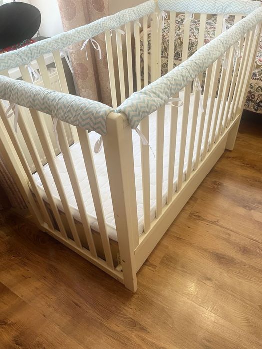 Ліжечко дитяче Верес ЛД з шухлядою та  матрацем з кокосовою койрой