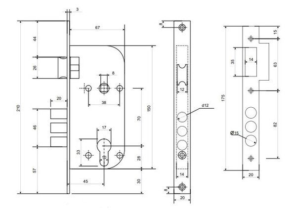 Замок врізний Avers 1523/60