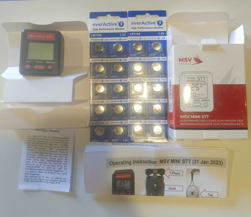 Elektroniczny miernik siły naciągu rakiet tenisowych MSV MINI STT