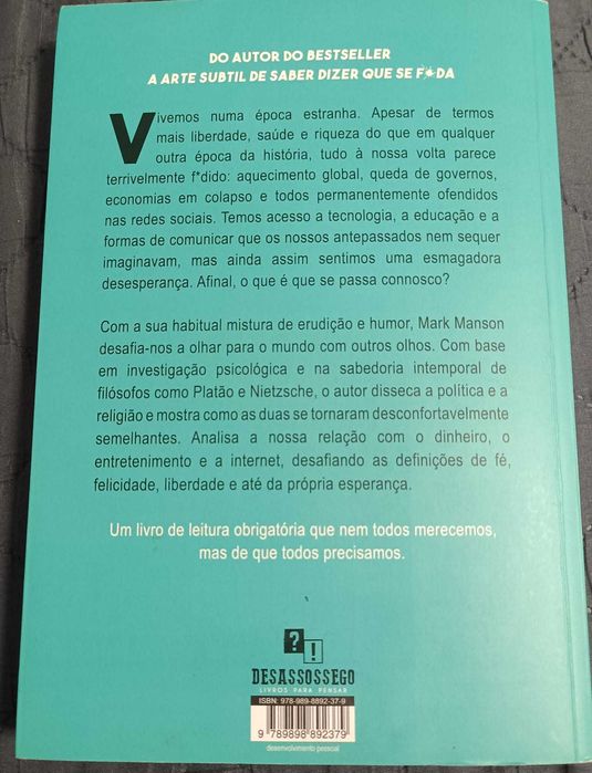 "Está Tudo F*dido", Mark Manson