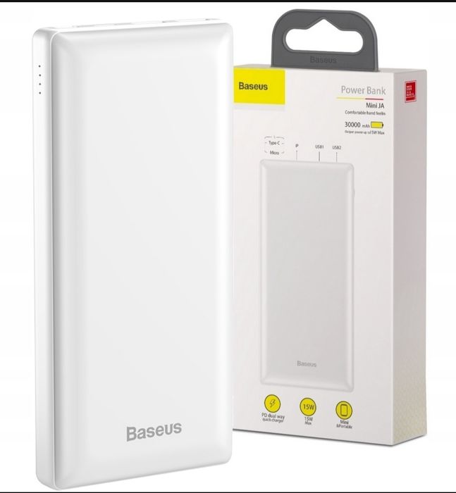 Powerbank Baseus 30000 mAh biały