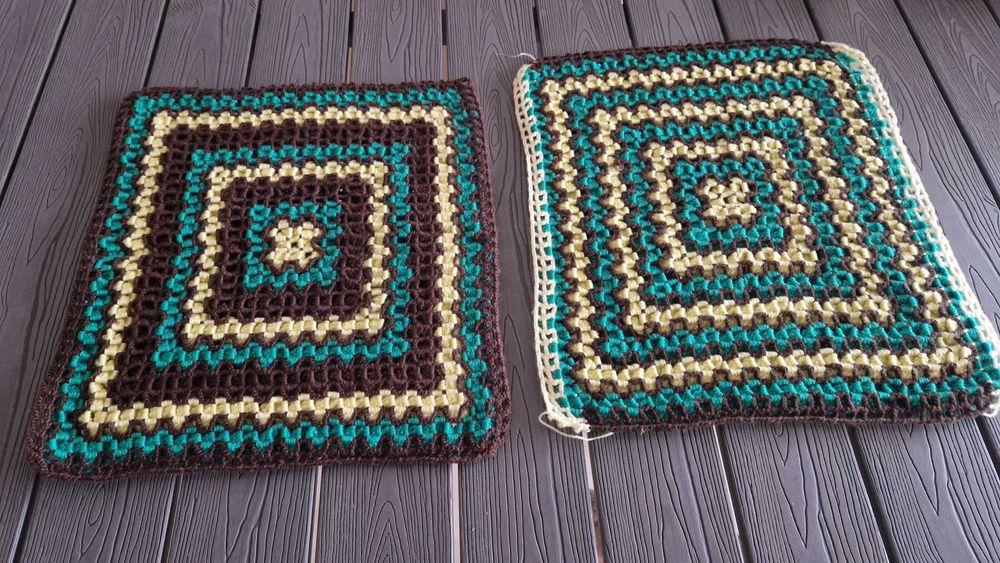 2 Frentes de capa almofada artesanal tricotada à mão - Tricot