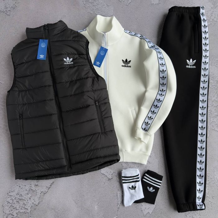 Чоловічий зимовий спортивний костюм адідас Adidas [3в1] [S-XXL] + шкарпетки в подарунок!