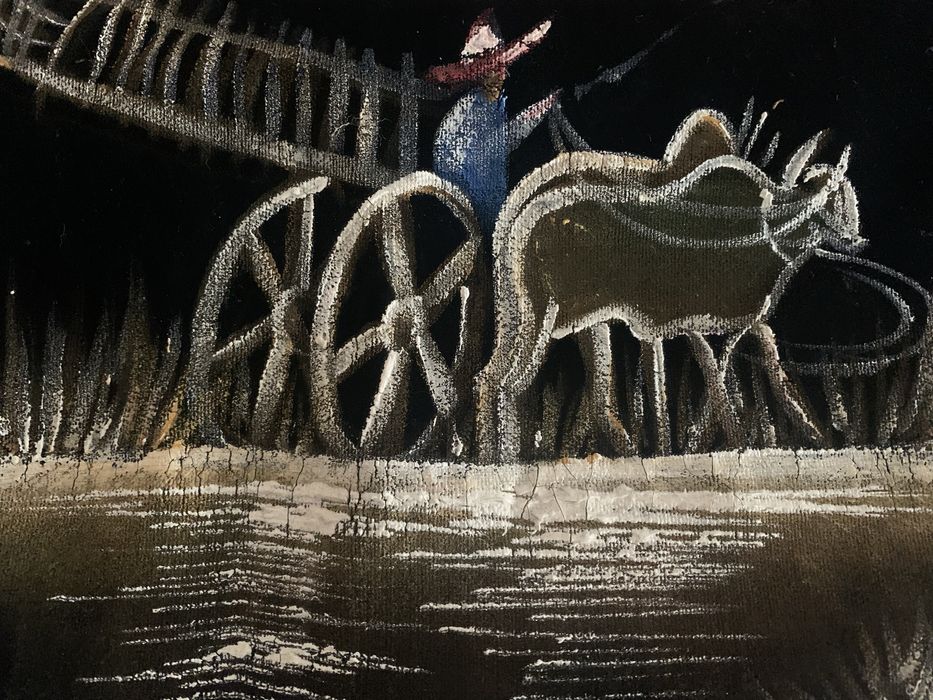 Pintura sobre tecido de veludo