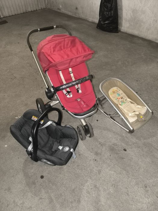 Carrinho de bebê,ovo e cadeira balanço