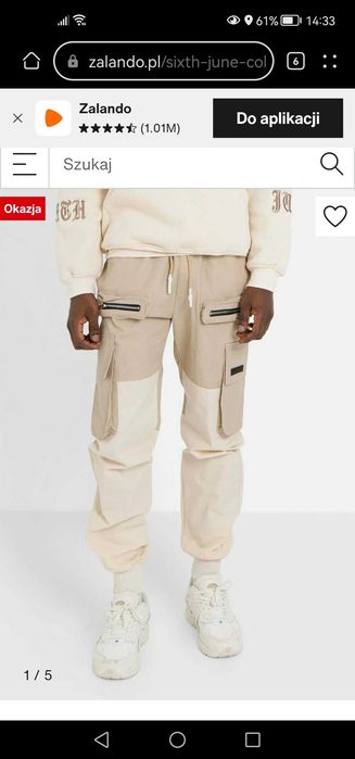 Beżowe bojówki joggery Sixth June Paris r. S