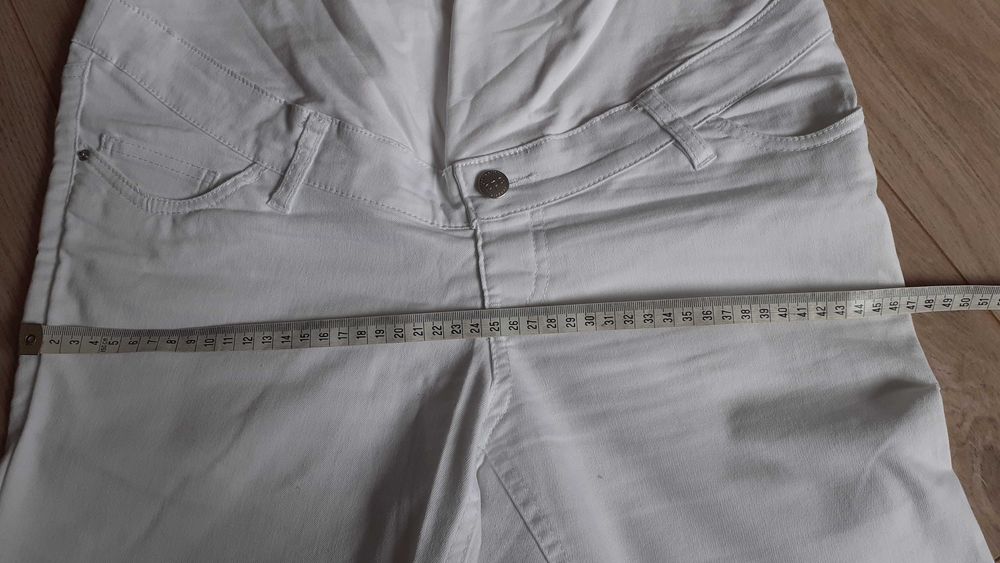 Białe spodnie nowe jeansy ciążowe dopasowane rozmiar 38 bpc bonprix