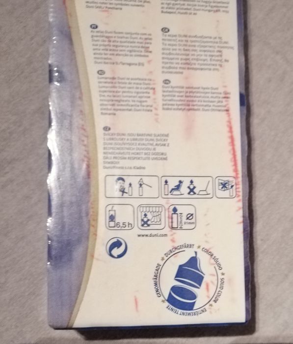 Świece 10 szt. stożkowe Duni, 26 cm, czerwone.