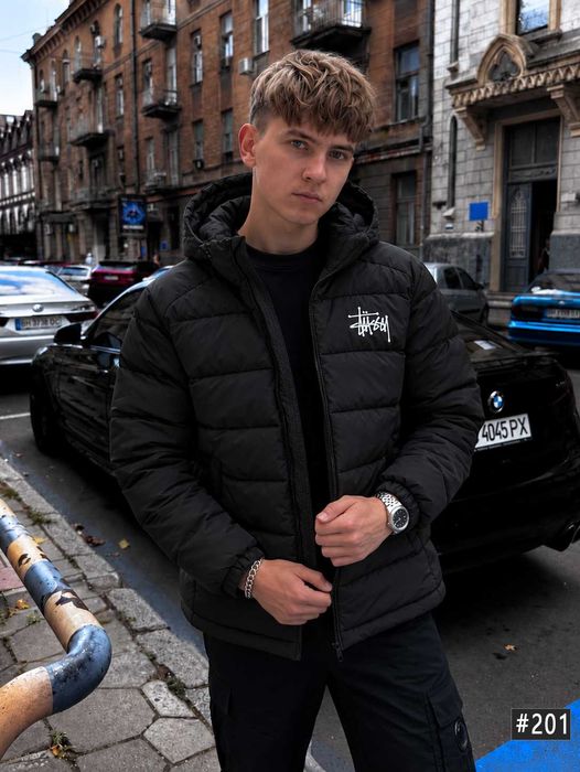 БЕЗ ПЕРЕДПЛАТ / Новый Микро Пуховик Stussy 800 FULL / Черная Куртка Стусси