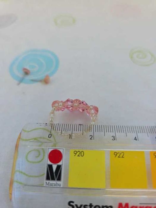 Conjunto / lote anel + brincos redondo rosa e anel transparente e rosa