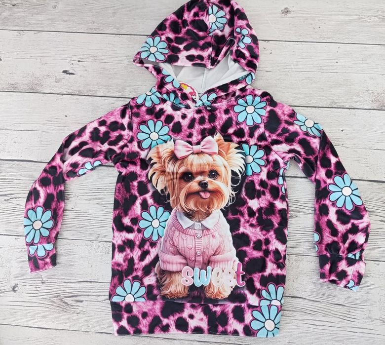 Wyprzedaż- welurowa bluza r. 110