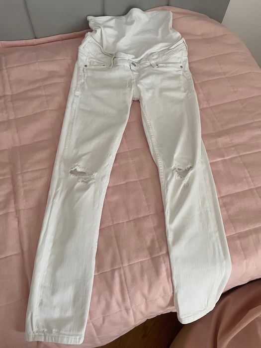 Spodnie ciążowe H&M MAMA r.36 białe