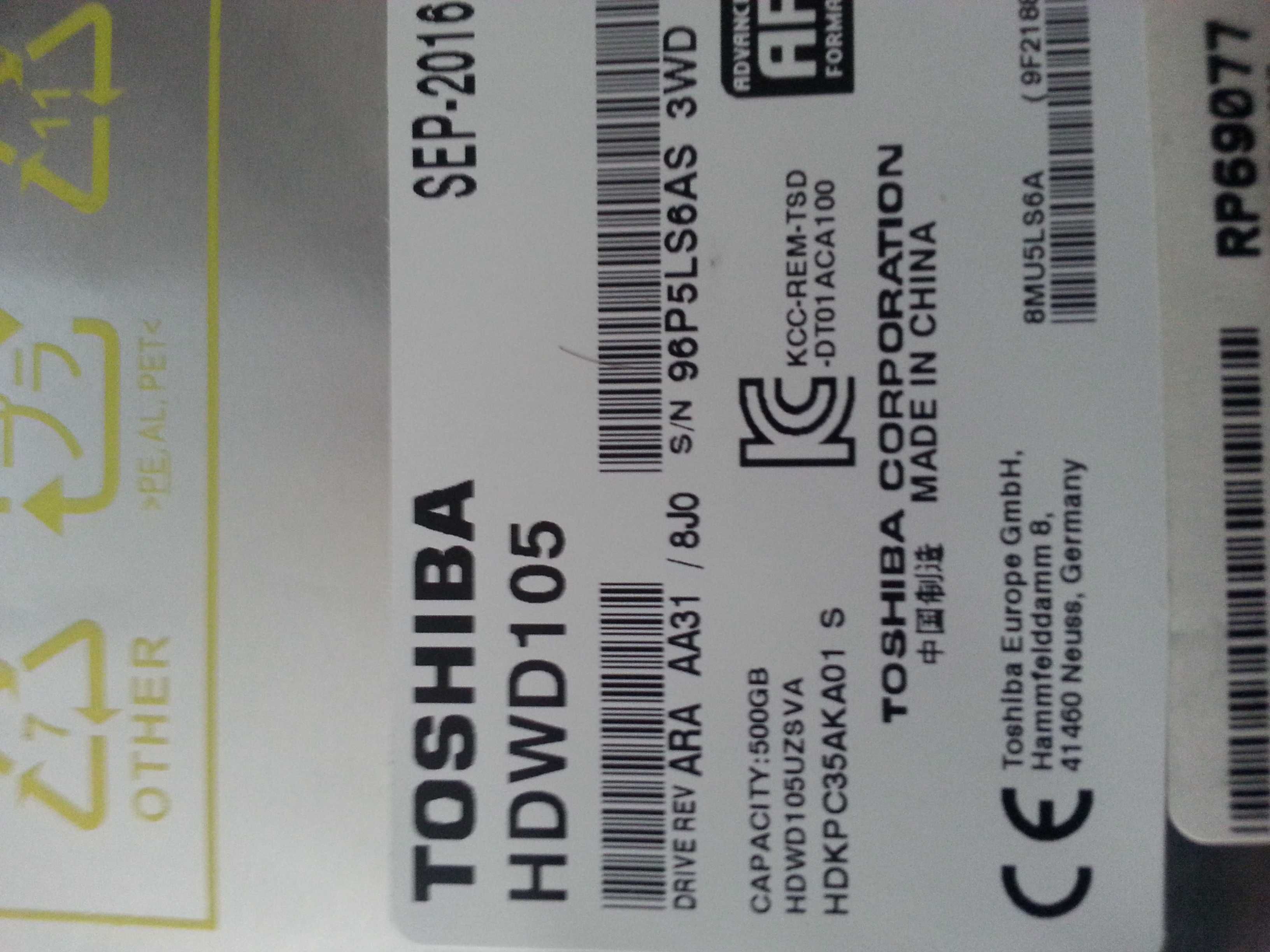 Disco interno 3.5" Toshiba 500 GB NOVO Ílhavo (São Salvador) • OLX Portugal