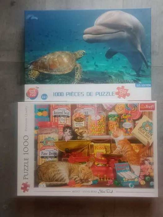 Puzzle 1000 elementów - zestaw 2 sztuk: One Two Fun + Trefl