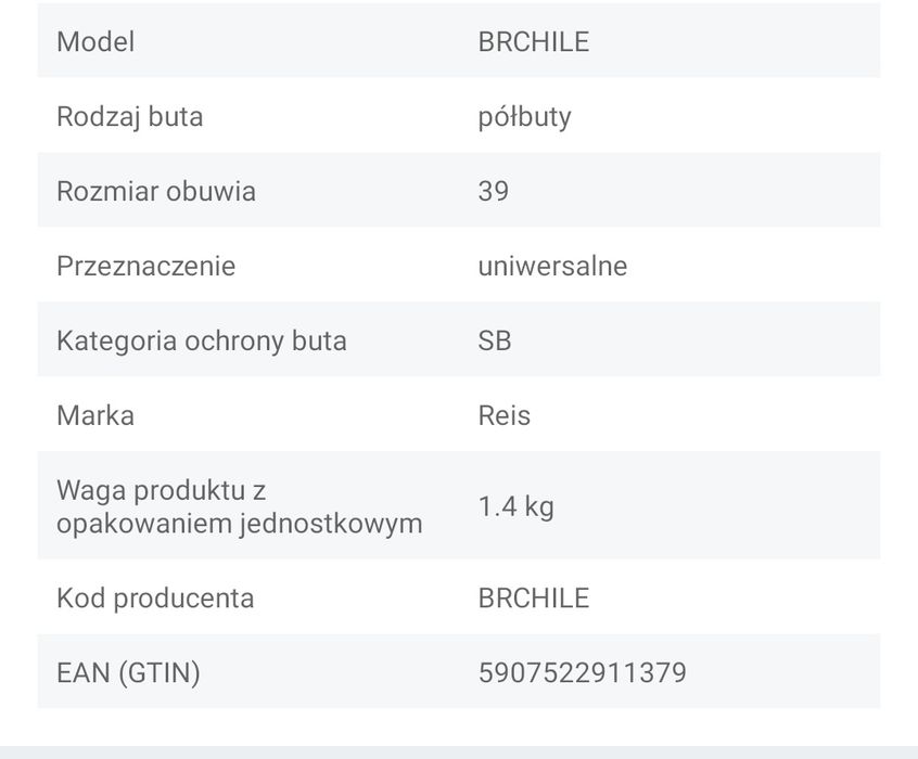 Buty Reis ochronne z podnoskiem
